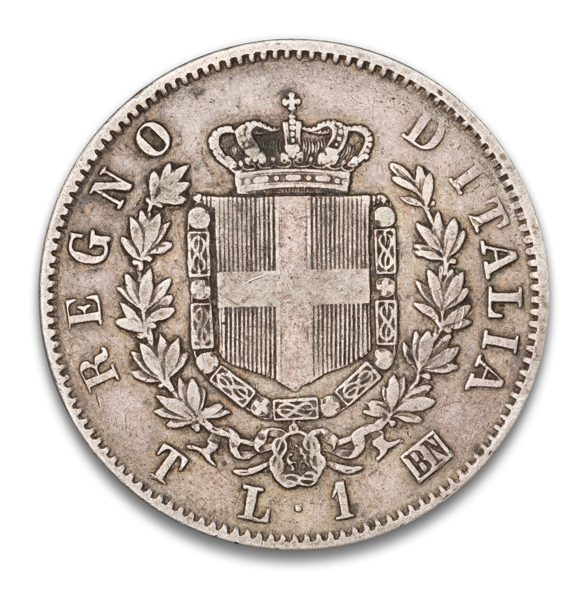 Italy Silver 1 Lira 1863 T BN