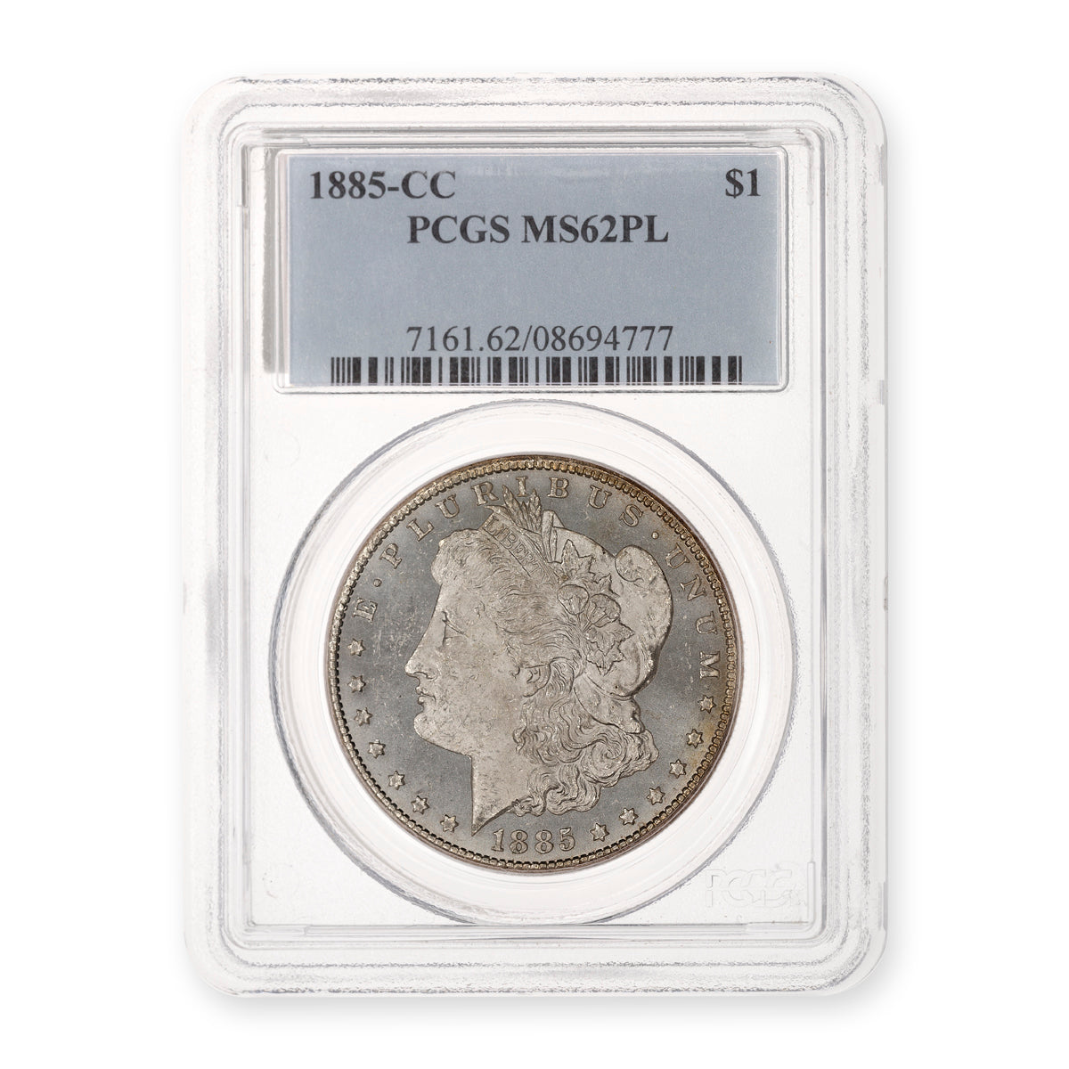 US $1 1885CC Morgan Dollar PCGS PL-62