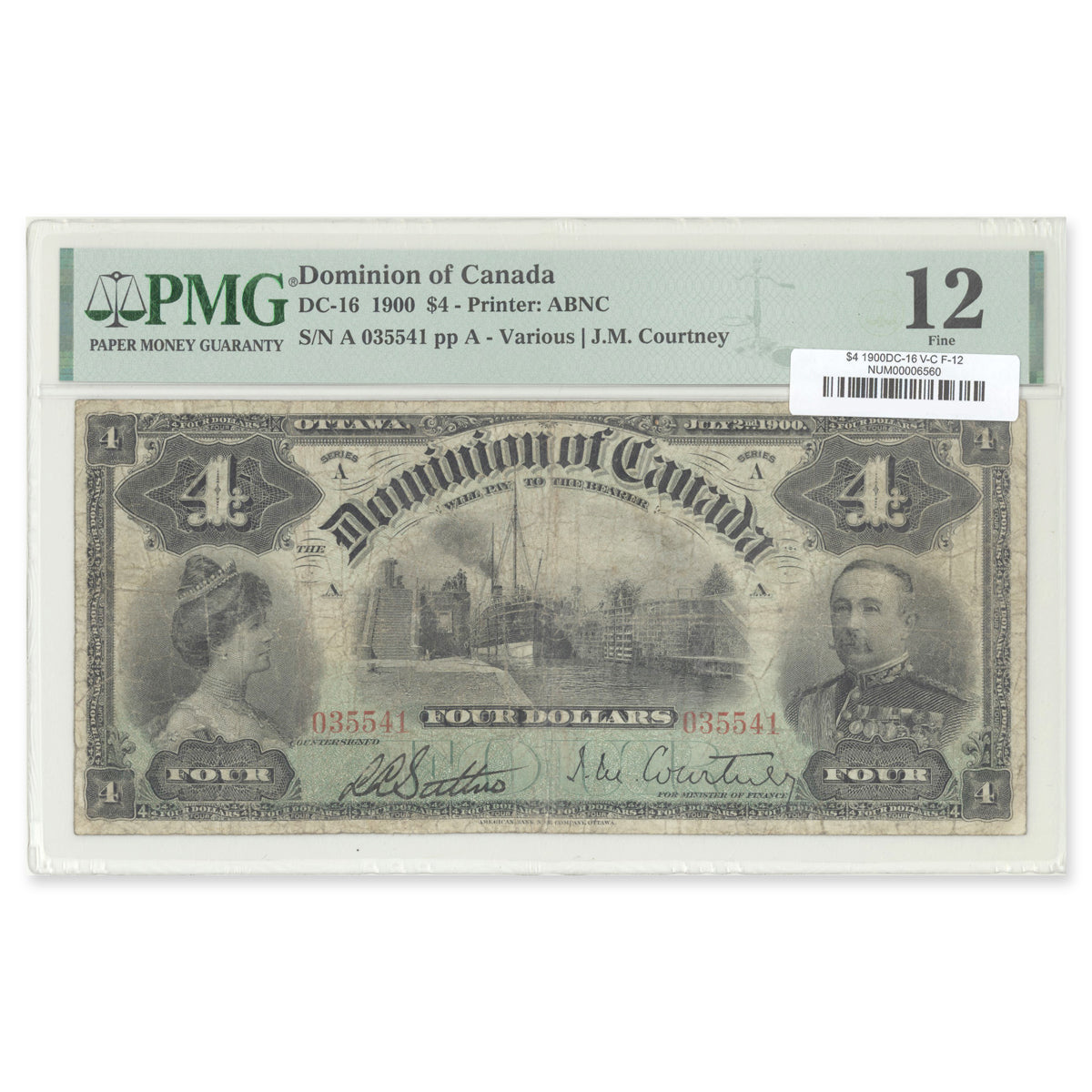 $4 1900 DC-16 Various-Courtney PMG F-12