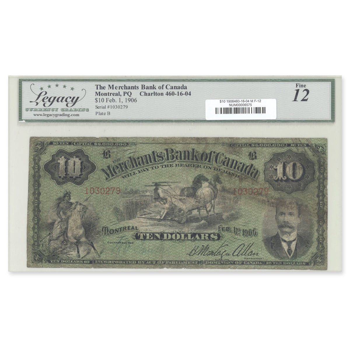 $10 1906 460-16-04 Legacy F-12