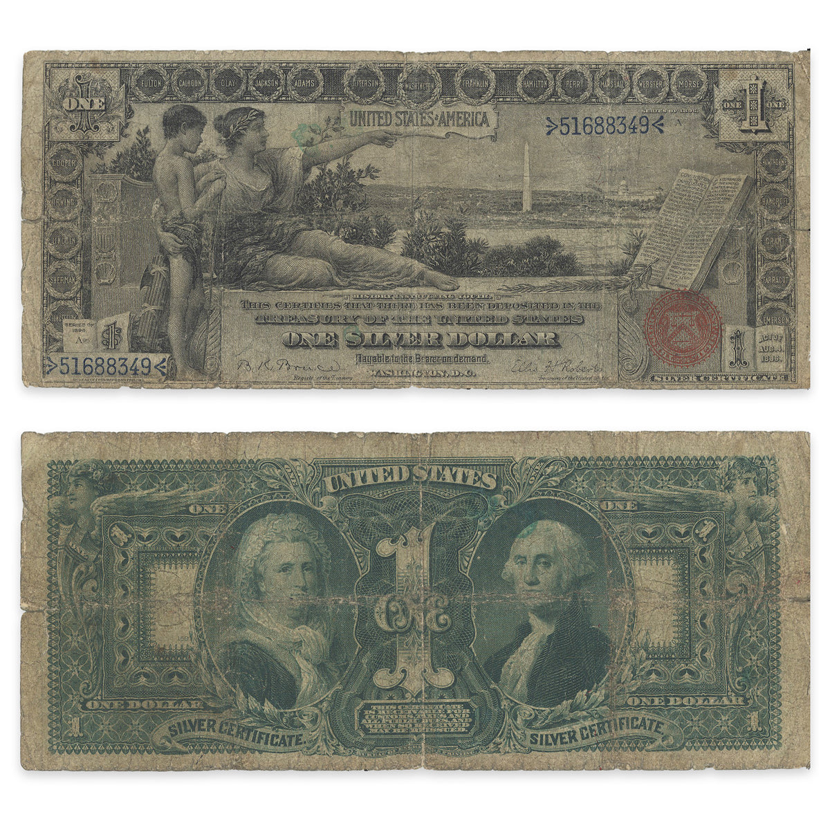 $1 1896 US FR #225 Bruce-Robert