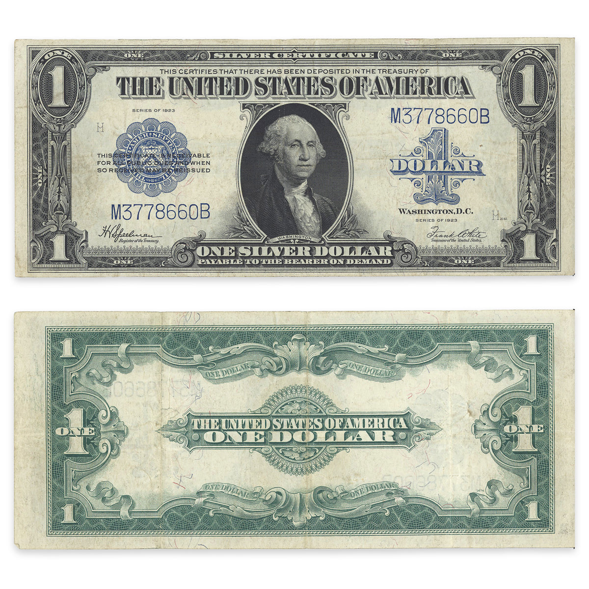 $1 1923 US FR #237 Silver Certificate Speelman-White Prefix M Suffix B VF-20