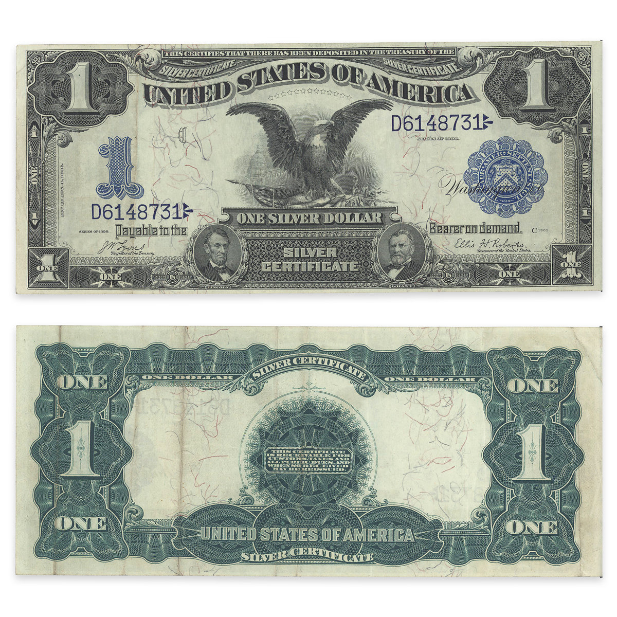 $1 1899 US FR #226a Lyons-Roberts Prefix D Suffix A VF+