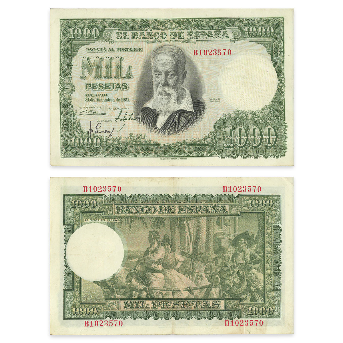 Spain 1000 Pesatas 1951 KM 143a VF-20