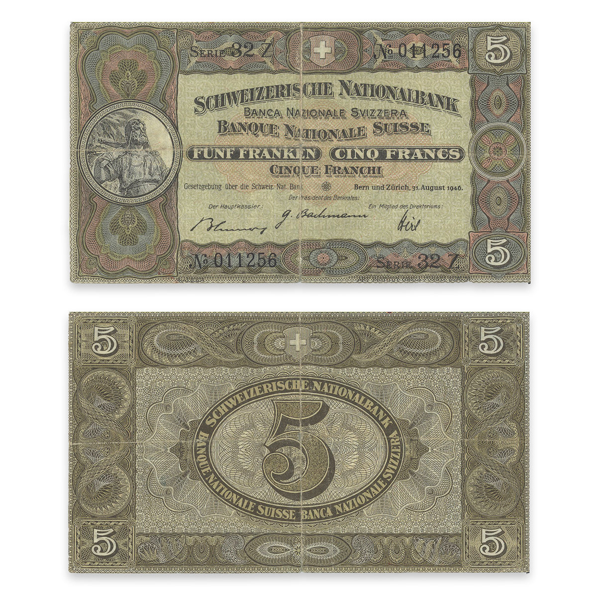 Switzerland 5 Franken 1946 KM 11l VG-8