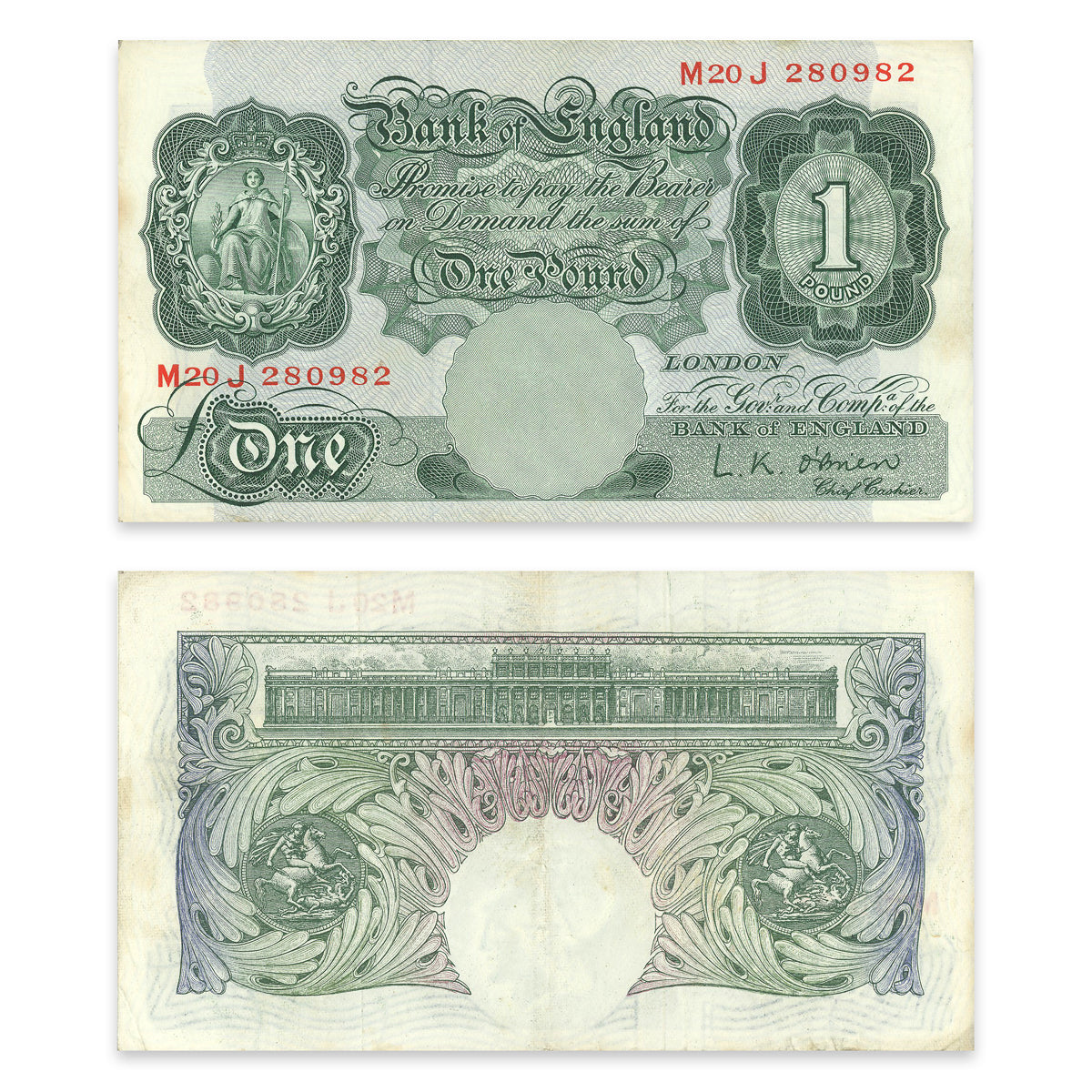 Great Britain 1 Pound 1955-1960 KM 369c VF-20