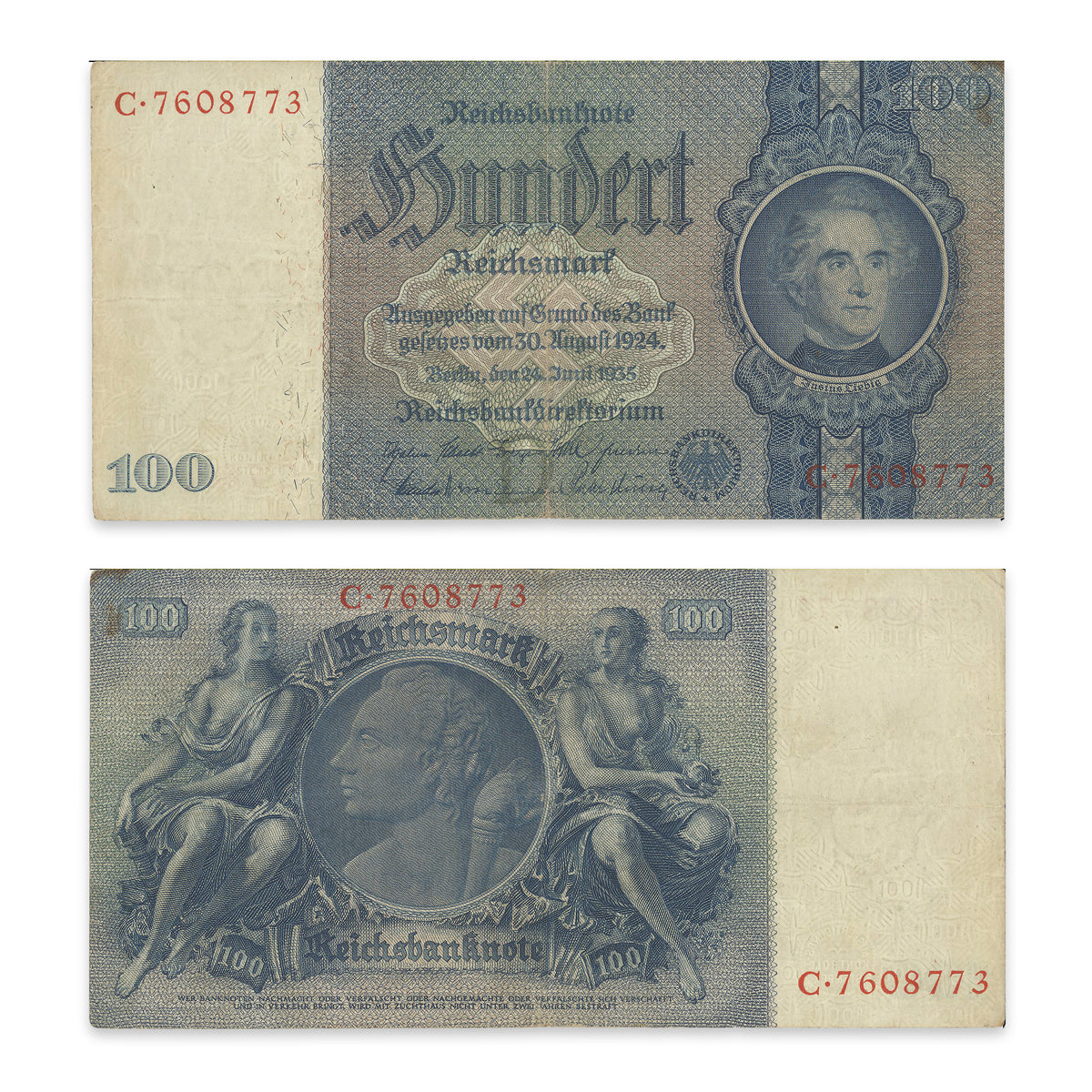 Germany 100 Reichmark 1935 KM 183a F-15