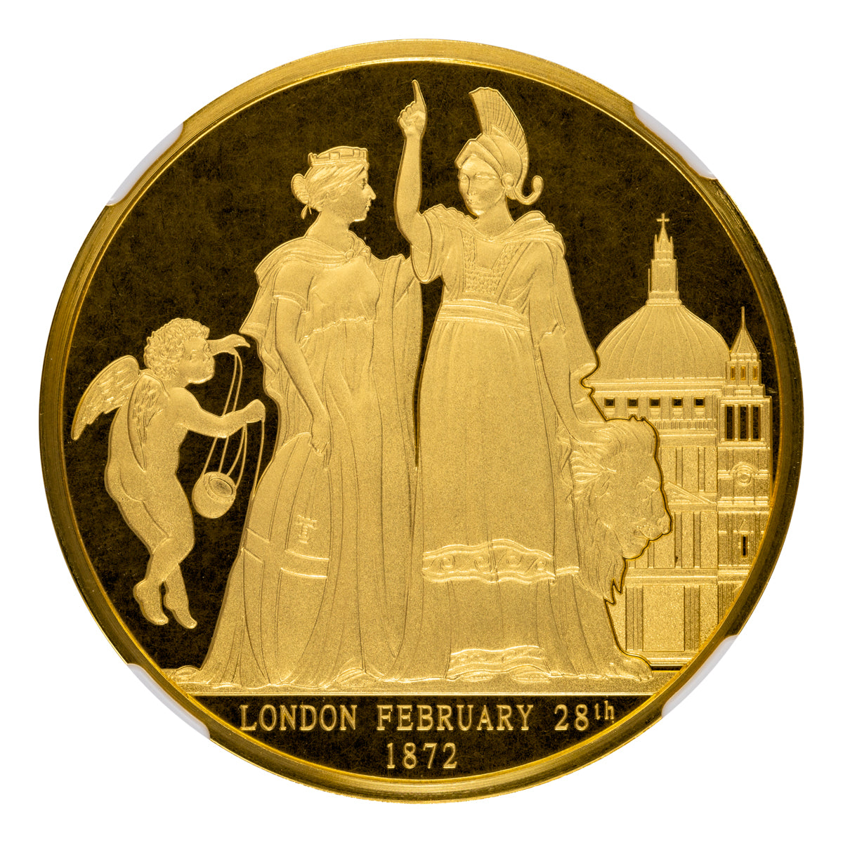 2012 Smithsonian Collection: 1872 London & the Lion Ultra Cameo Gem Proof - Pure Gold Medal