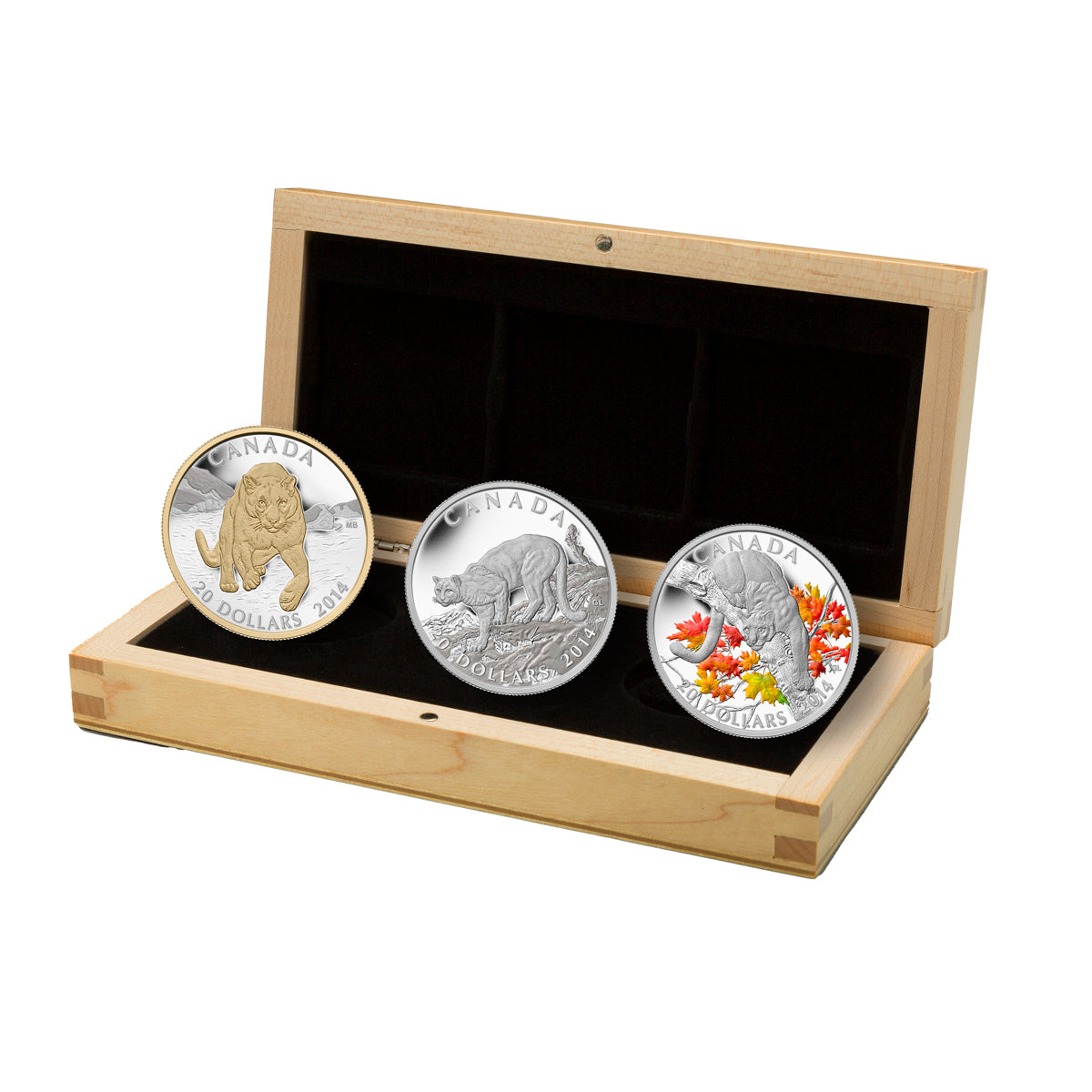 2014 $20 Cougar - Pure Silver 3 Coin Set
