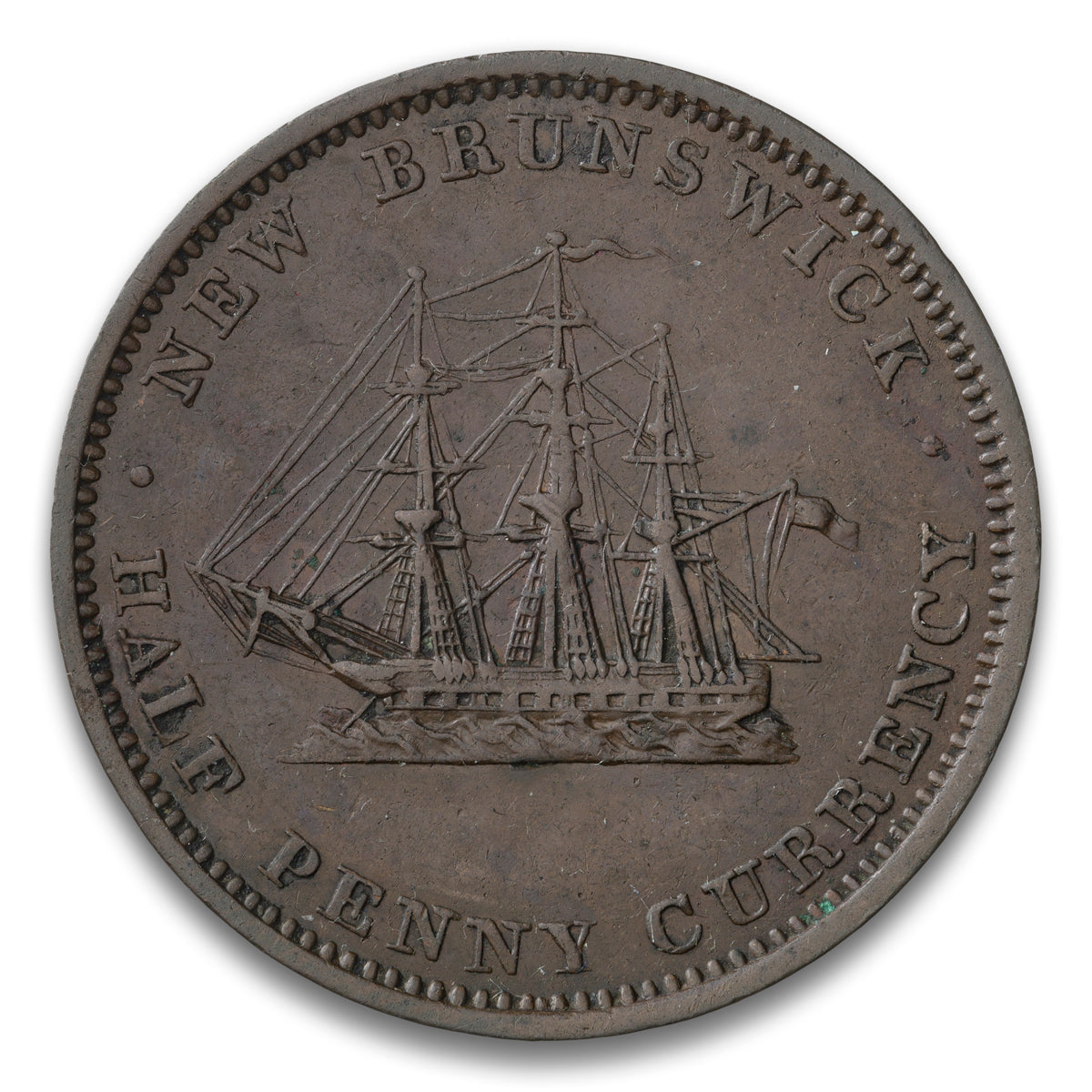 New Brunswick Base 1/2 penny currency 1854