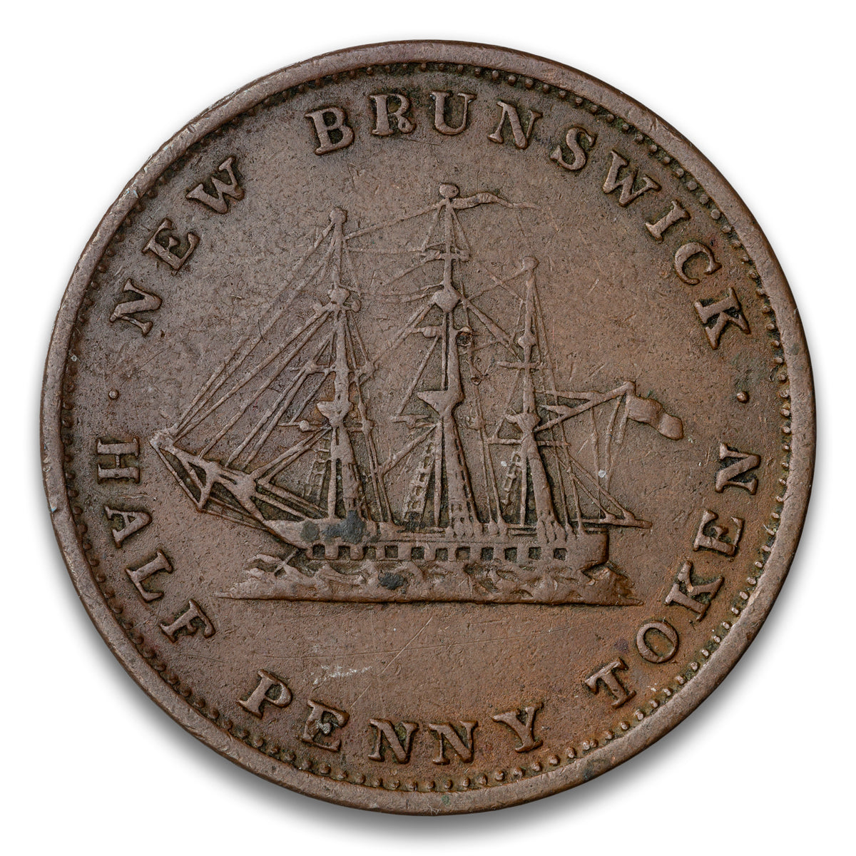 New Brunswick Base 1/2 penny token 1843