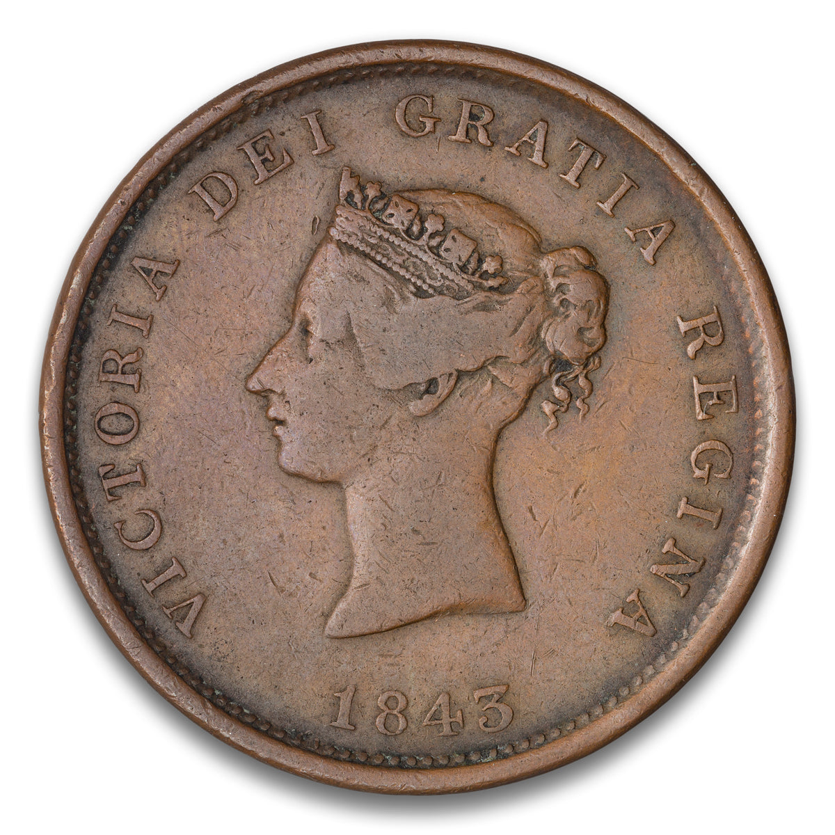 New Brunswick Base 1 penny token 1843