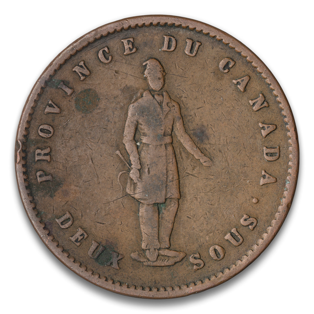 Quebec Bank Base 1 penny token 1852
