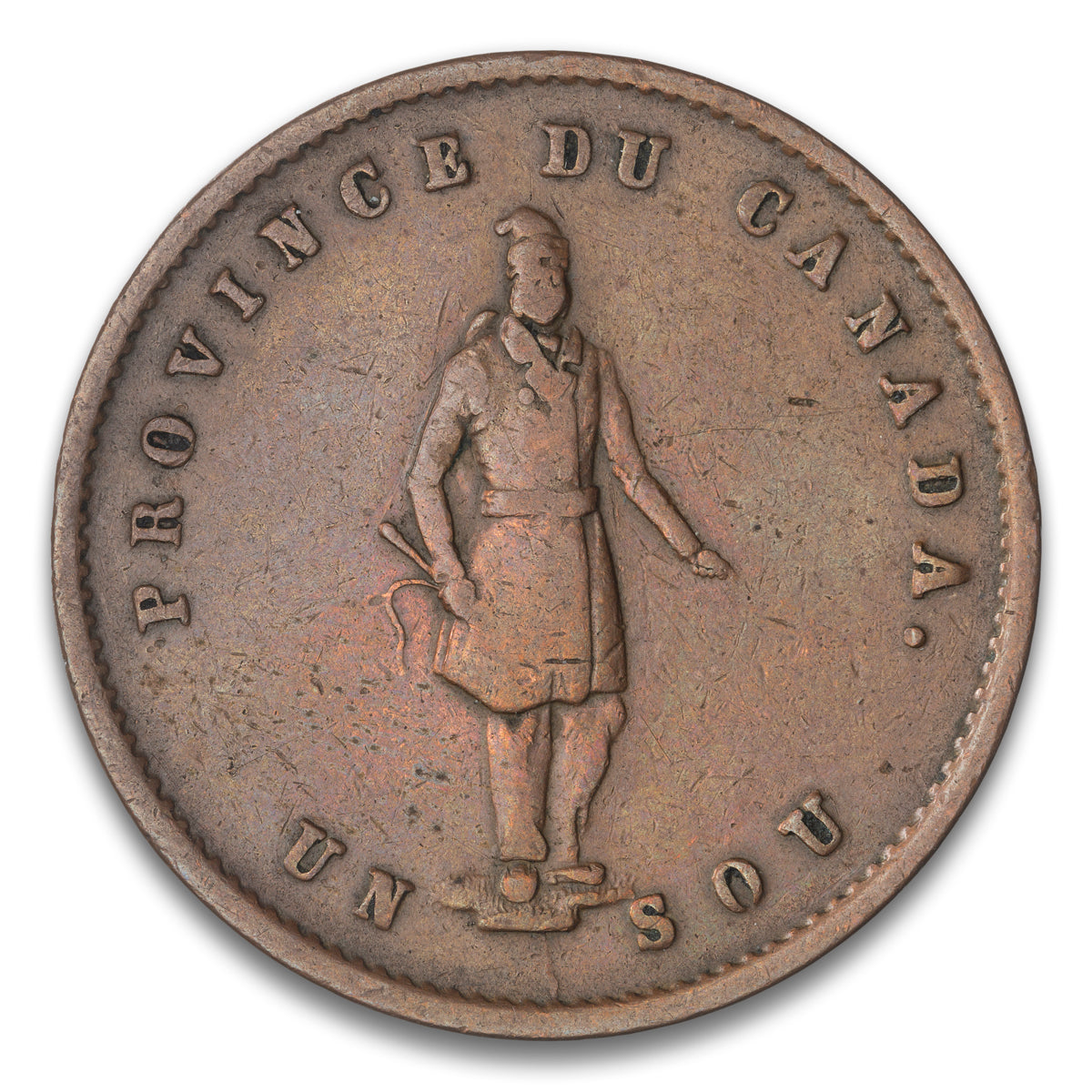 Quebec Bank Base 1/2 penny token 1852