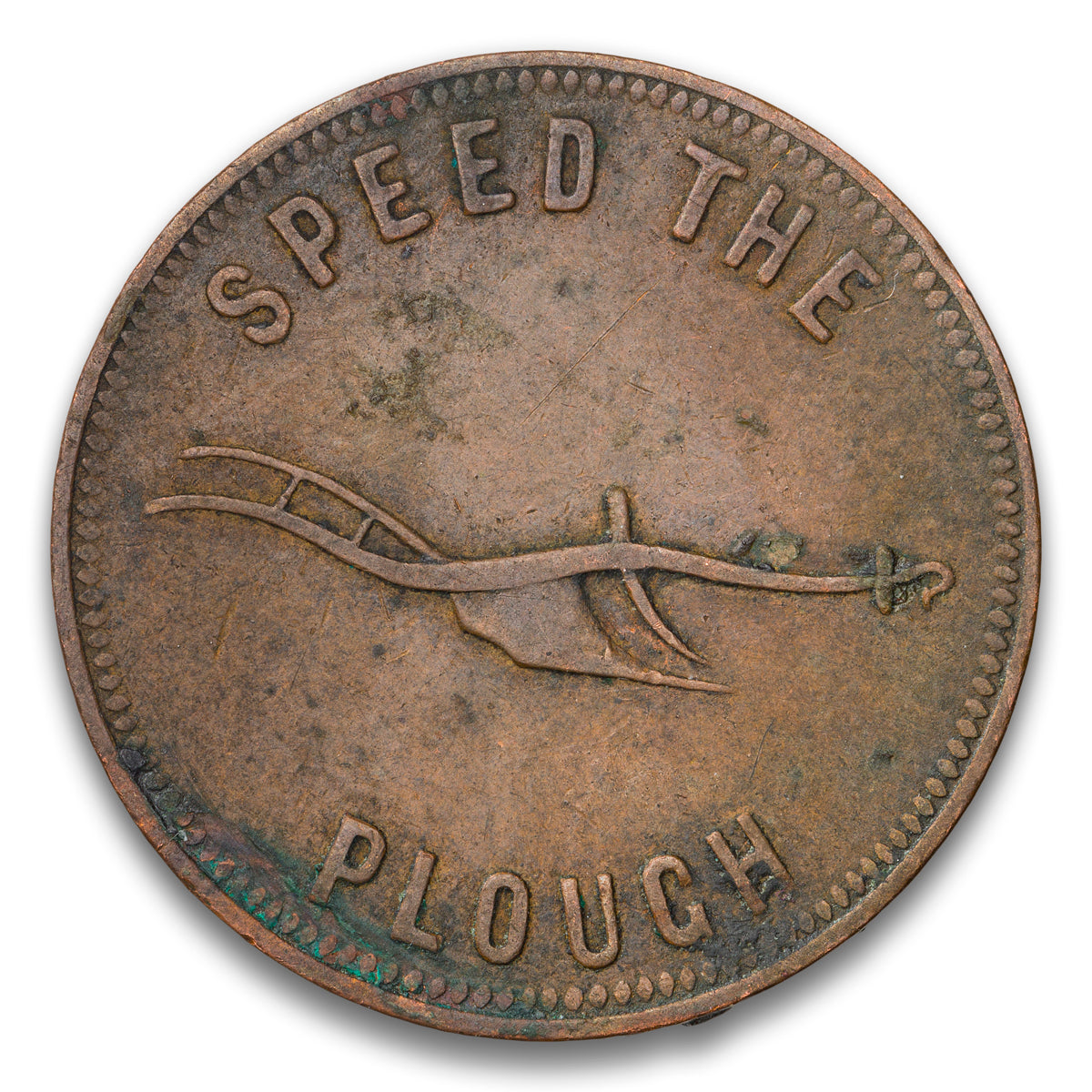 Speed the Plough Prince Edward Island Base token with hook 1860