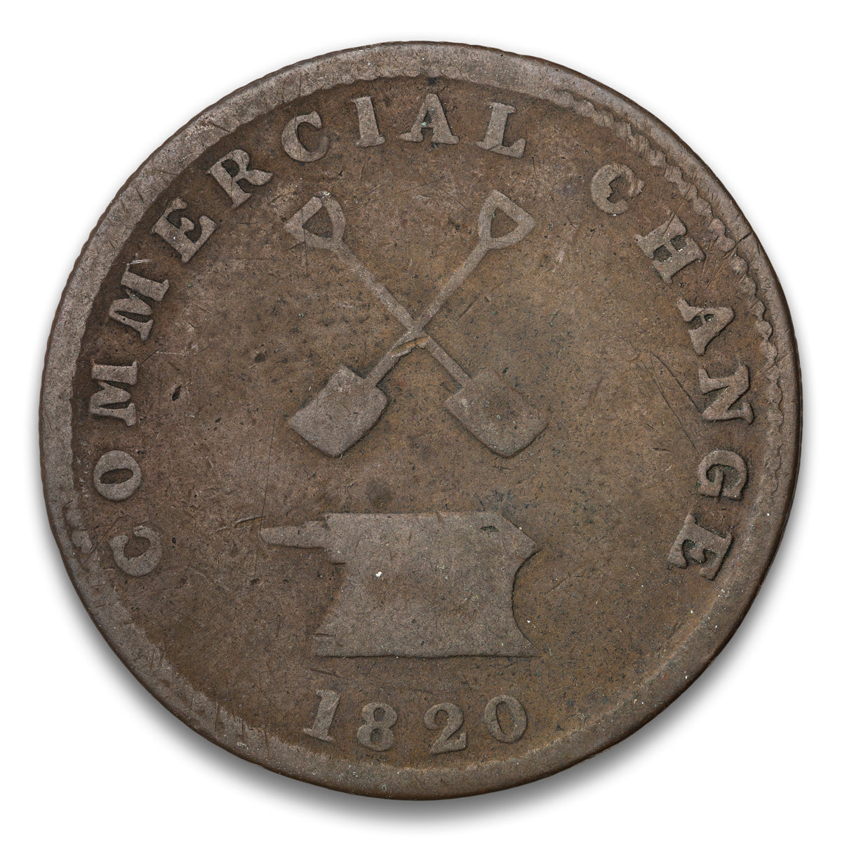 Upper Canada Commercial Change Base 1/2 penny token 1820