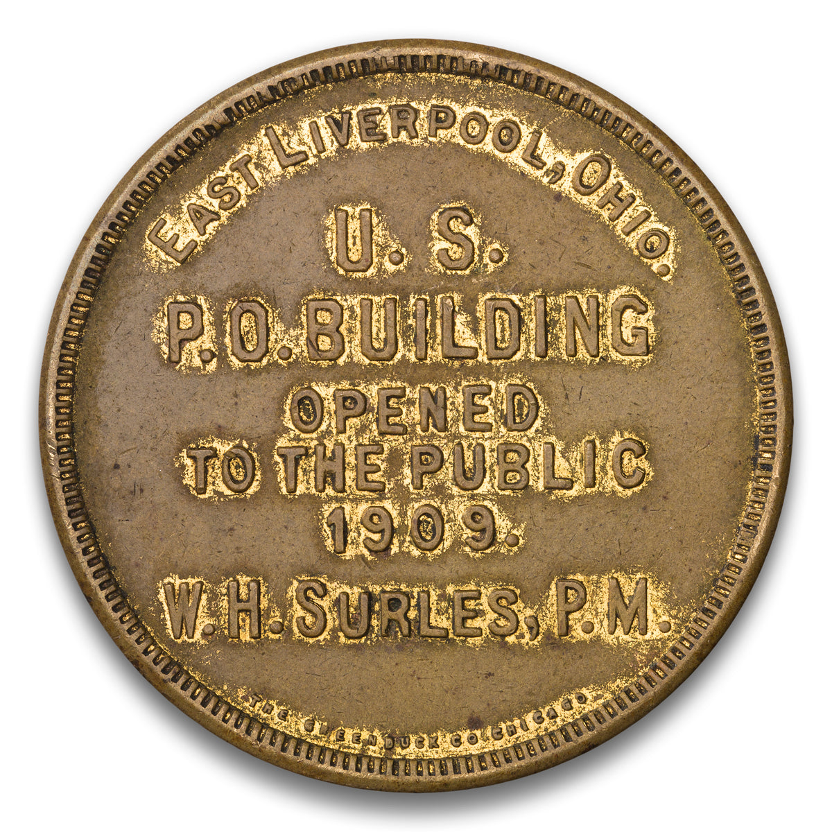 Potters National Bank Liverpool, OH Base medal 1909
