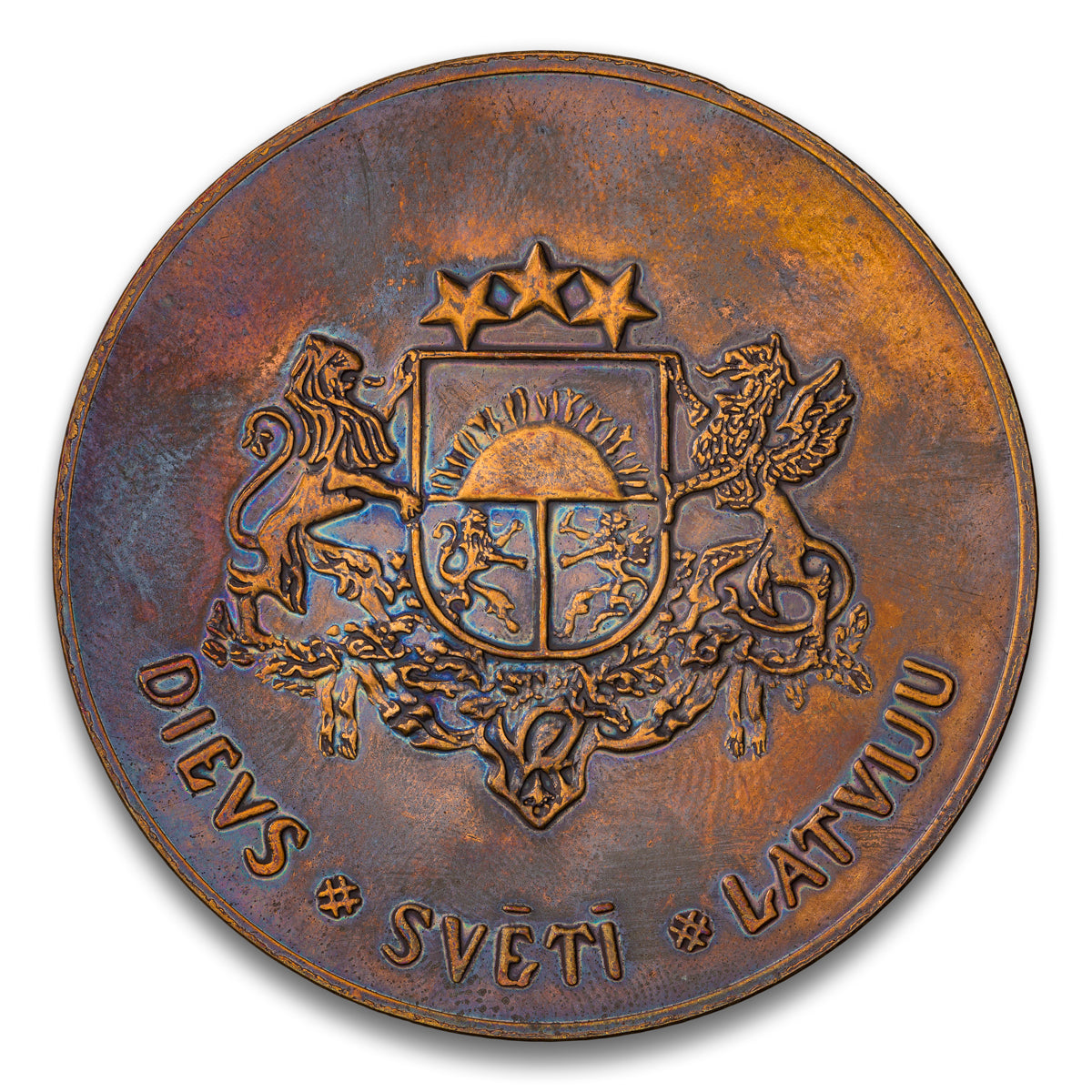 Latvia National Anthem Dievs Sveti Latviju Base medal 1973