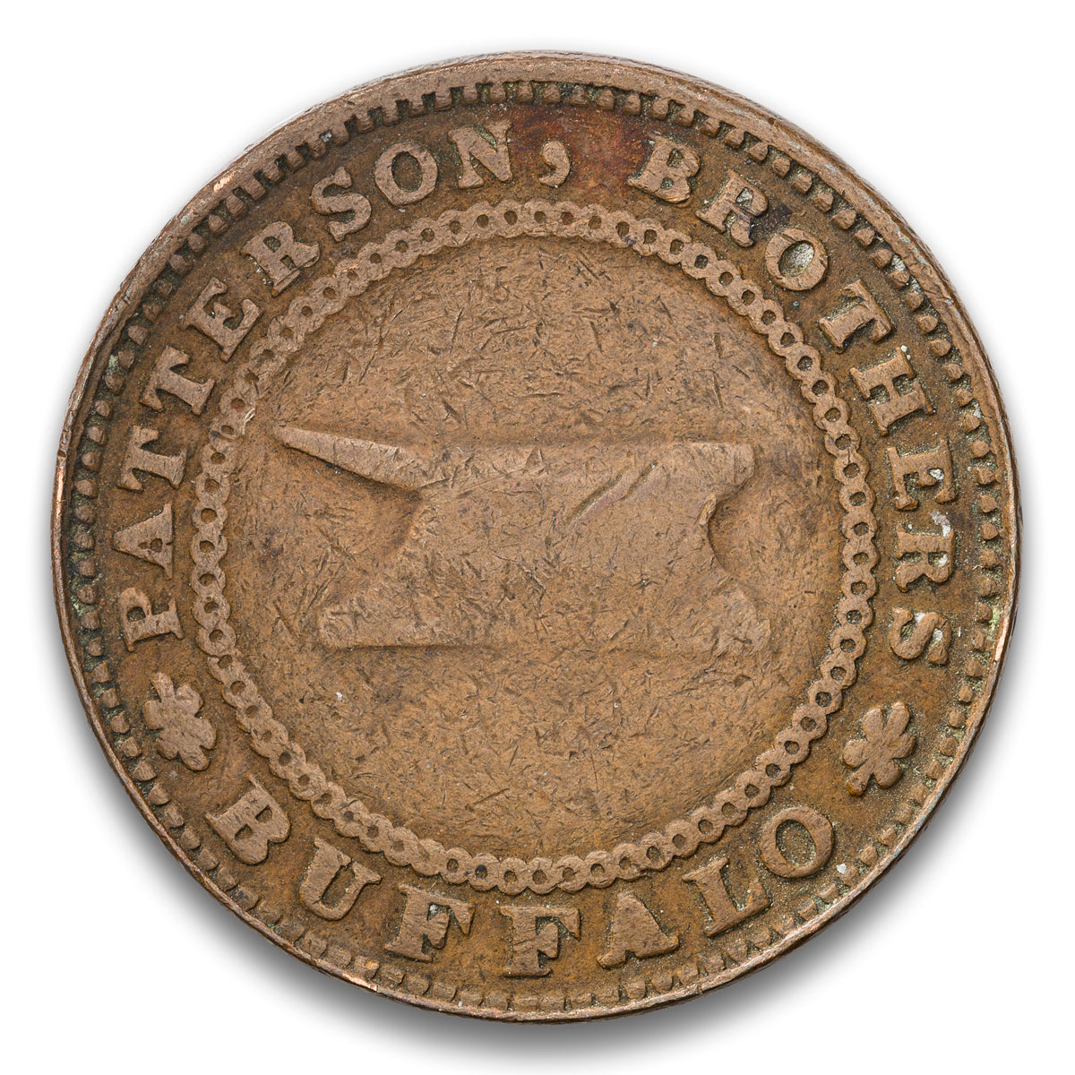 Patterson Brothers Buffalo, NY Wholesale Dealers in Hardware Base token 1838