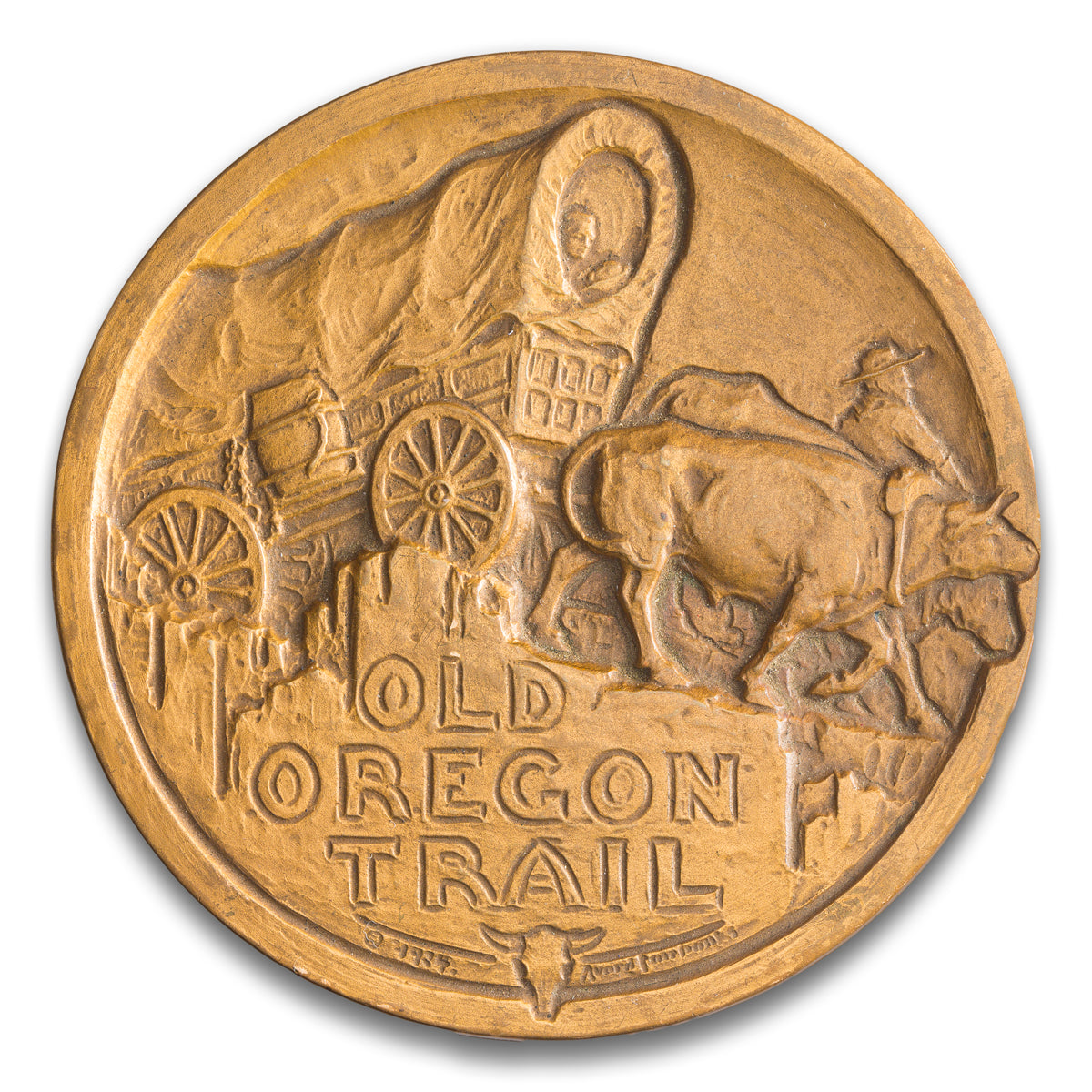 Old Oregon Trail RM Wade & Co centennial Base medal 1865-1965