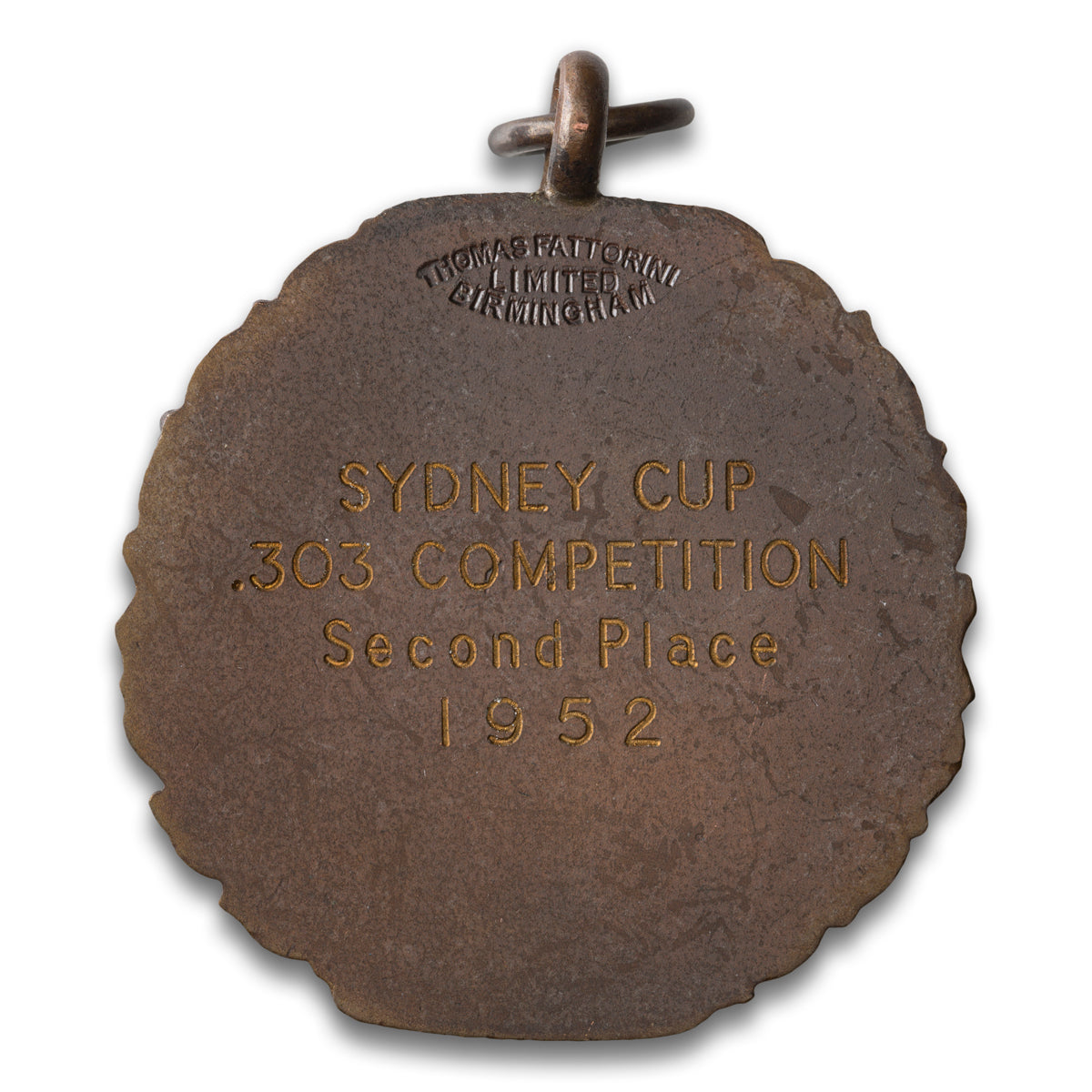 Jamaica Rifle Assn Sydney Cup - Second Place Base medal 1952