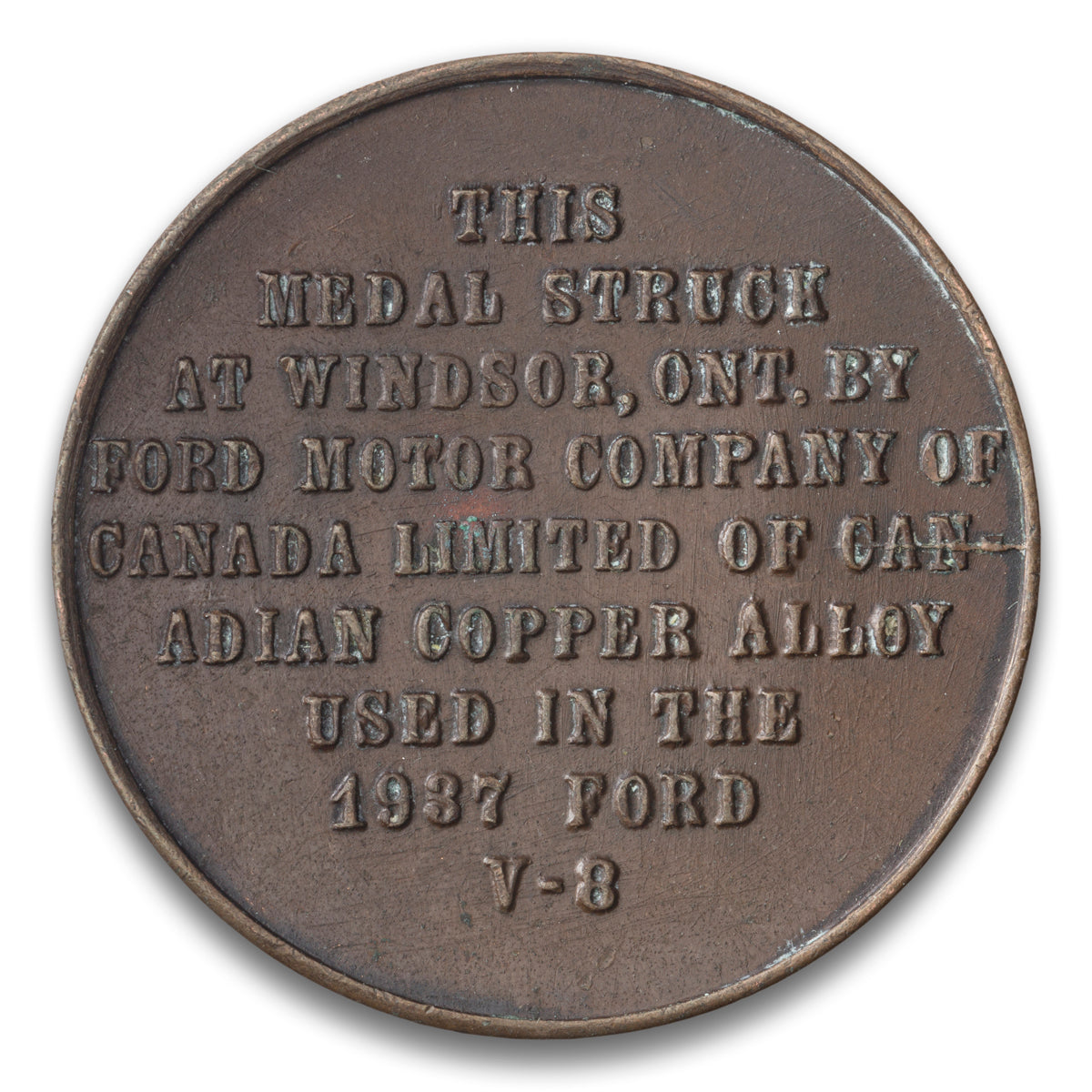 Ford Motor Company Windsor, ON / King George VI Base medal 1937