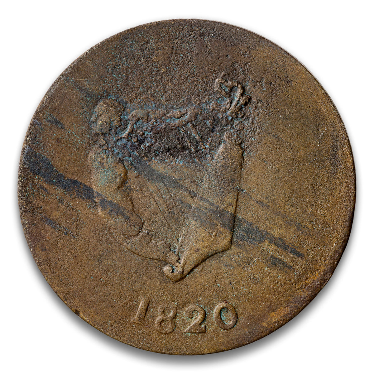 Lower Canada 1820 Bust and Harp Token
