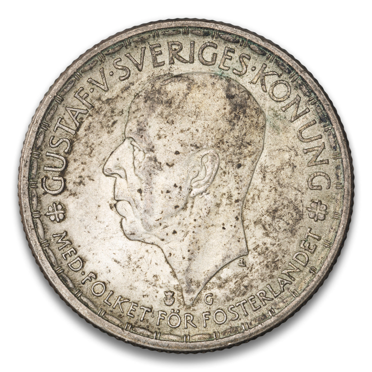 Sweden Silver 2 Kronor 1945 G