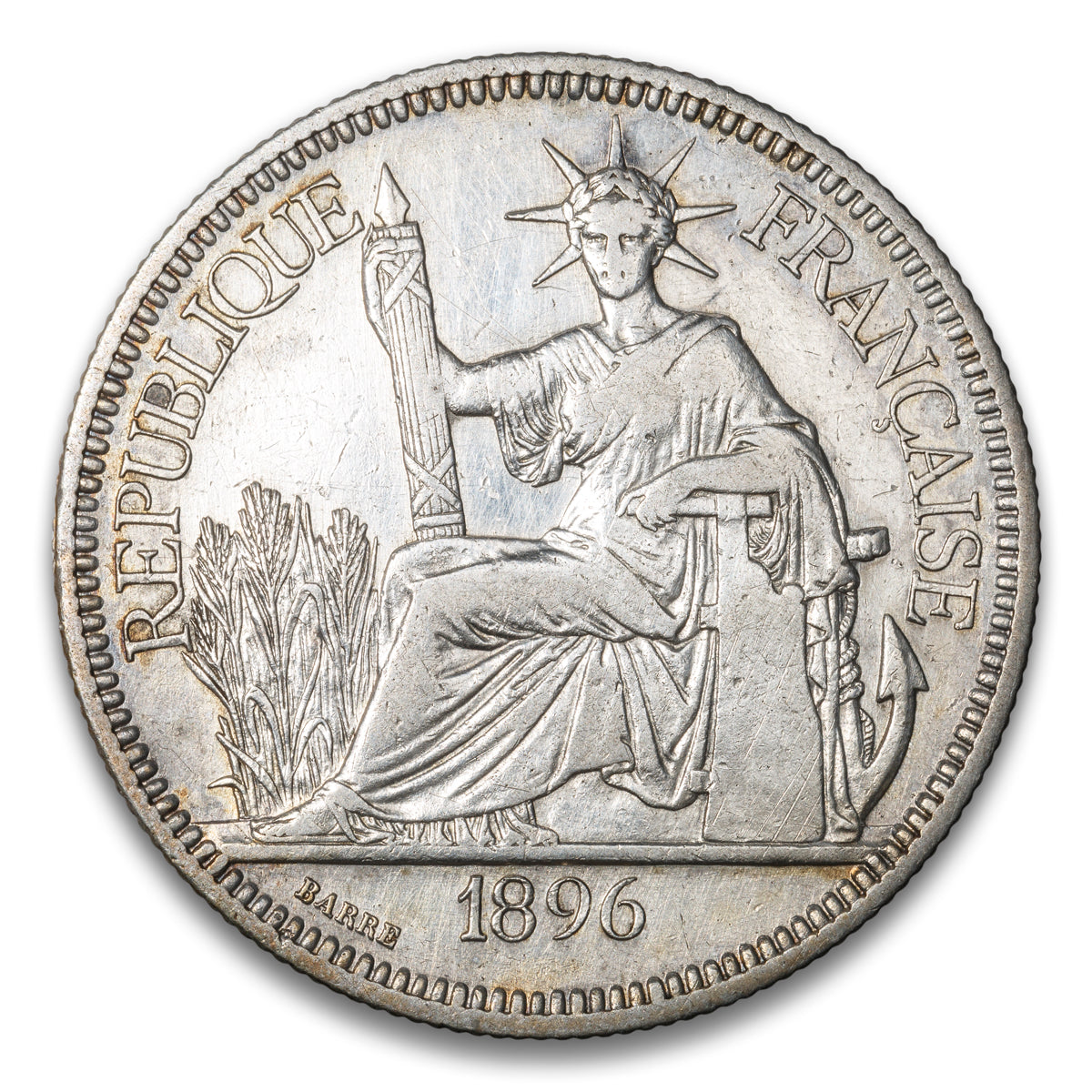 French Indo-China Silver 1 Piastre 1896 A