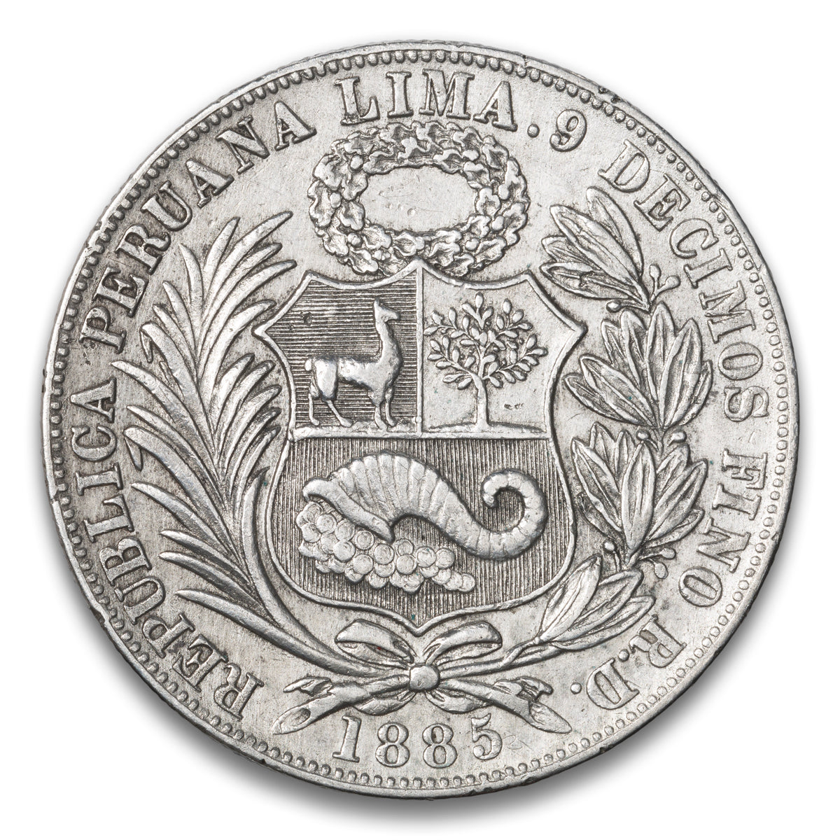 Peru Silver 1 Sol 1885 RD