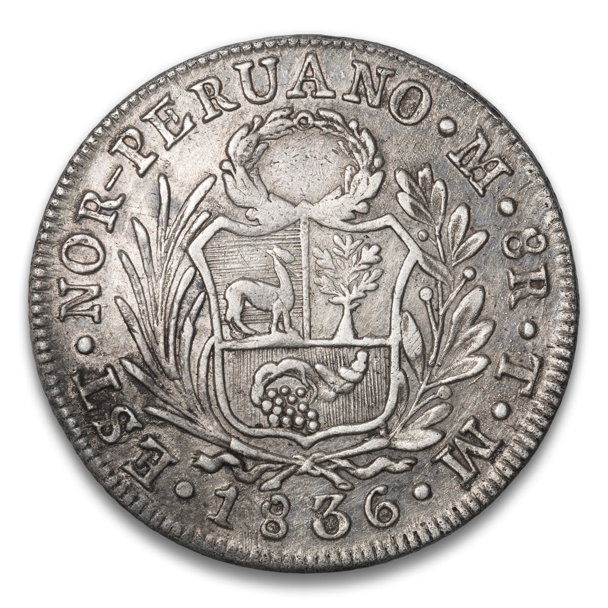 Peru Silver 8 Reales 1836 TM