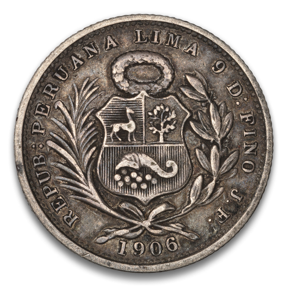 Peru Silver 1/5 Sol 1906