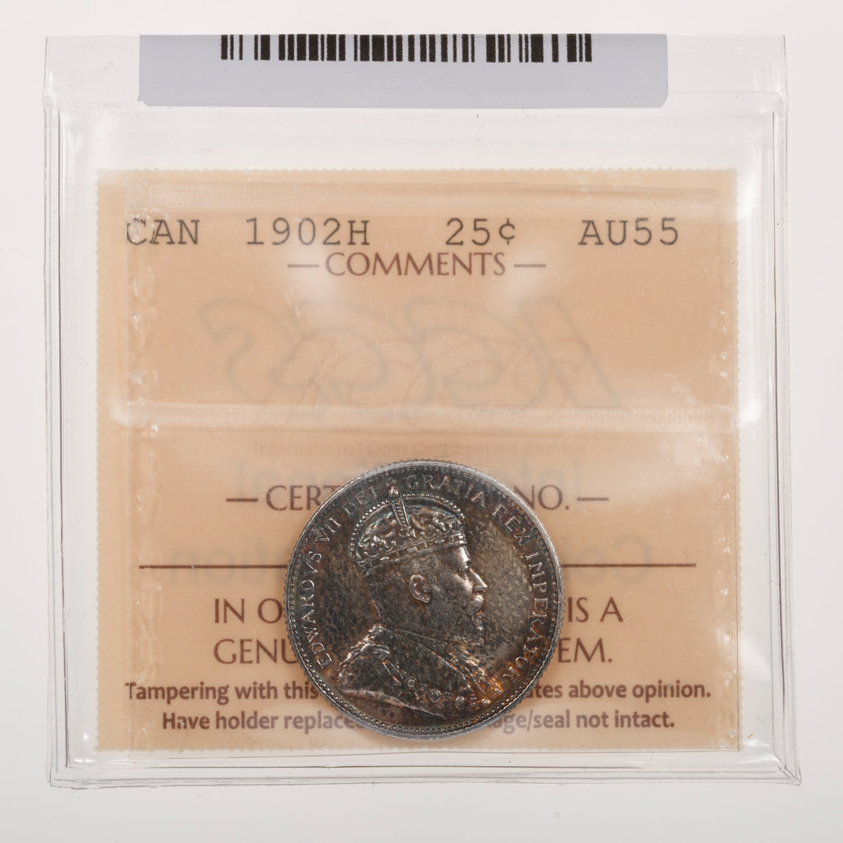 25 Cent 1902H ICCS AU-55