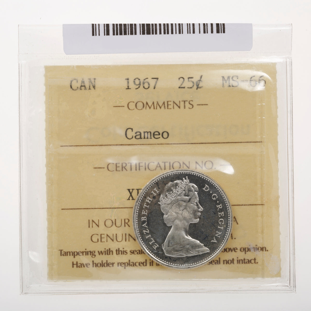 25 Cent 1967 ICCS MS-66