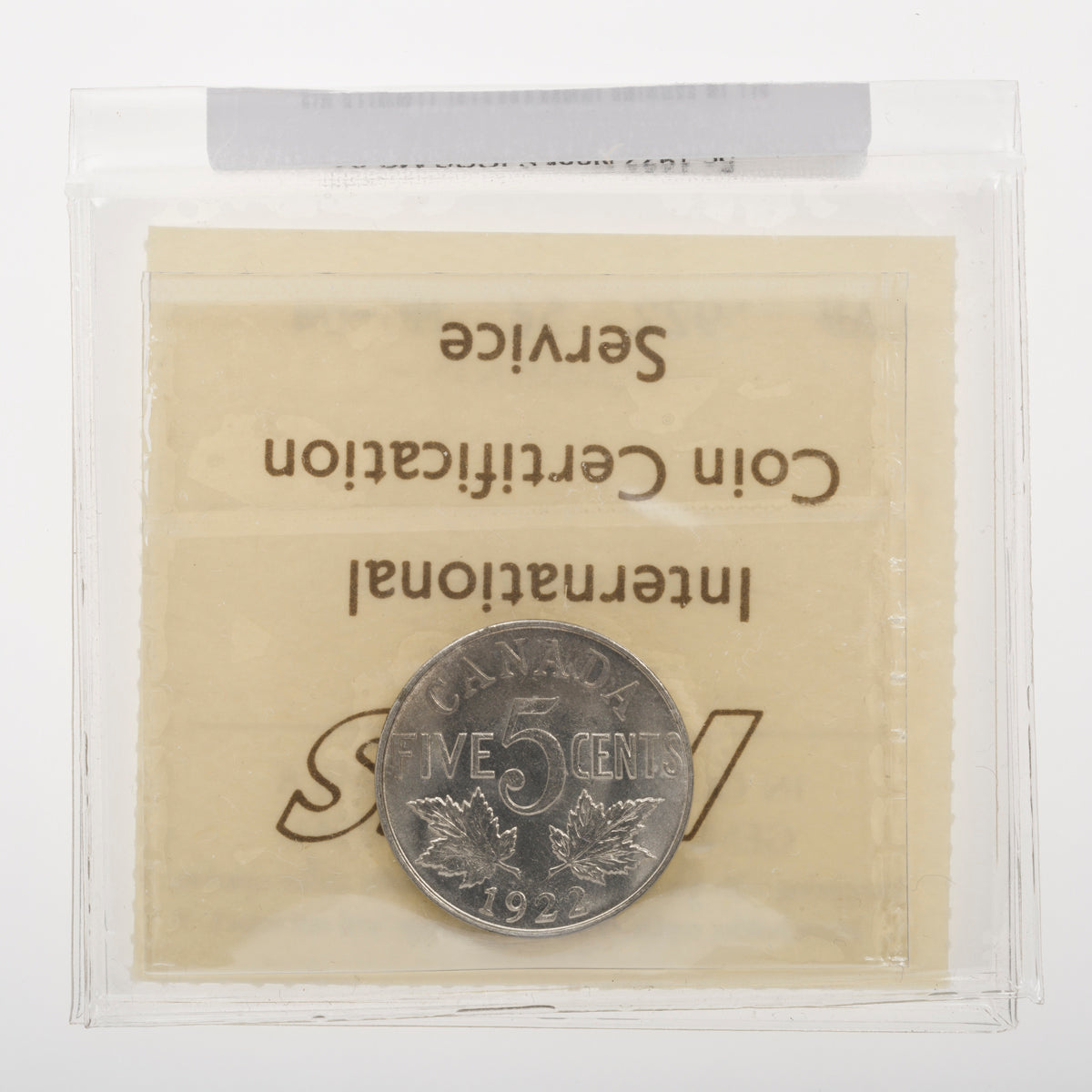 5 Cent 1922 Near S ICCS MS-64