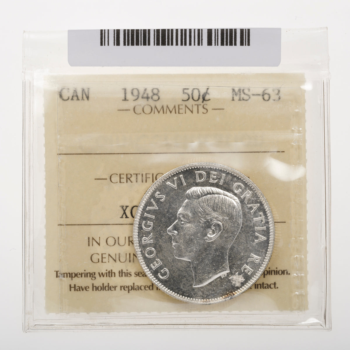 50 Cent 1948 ICCS MS-63