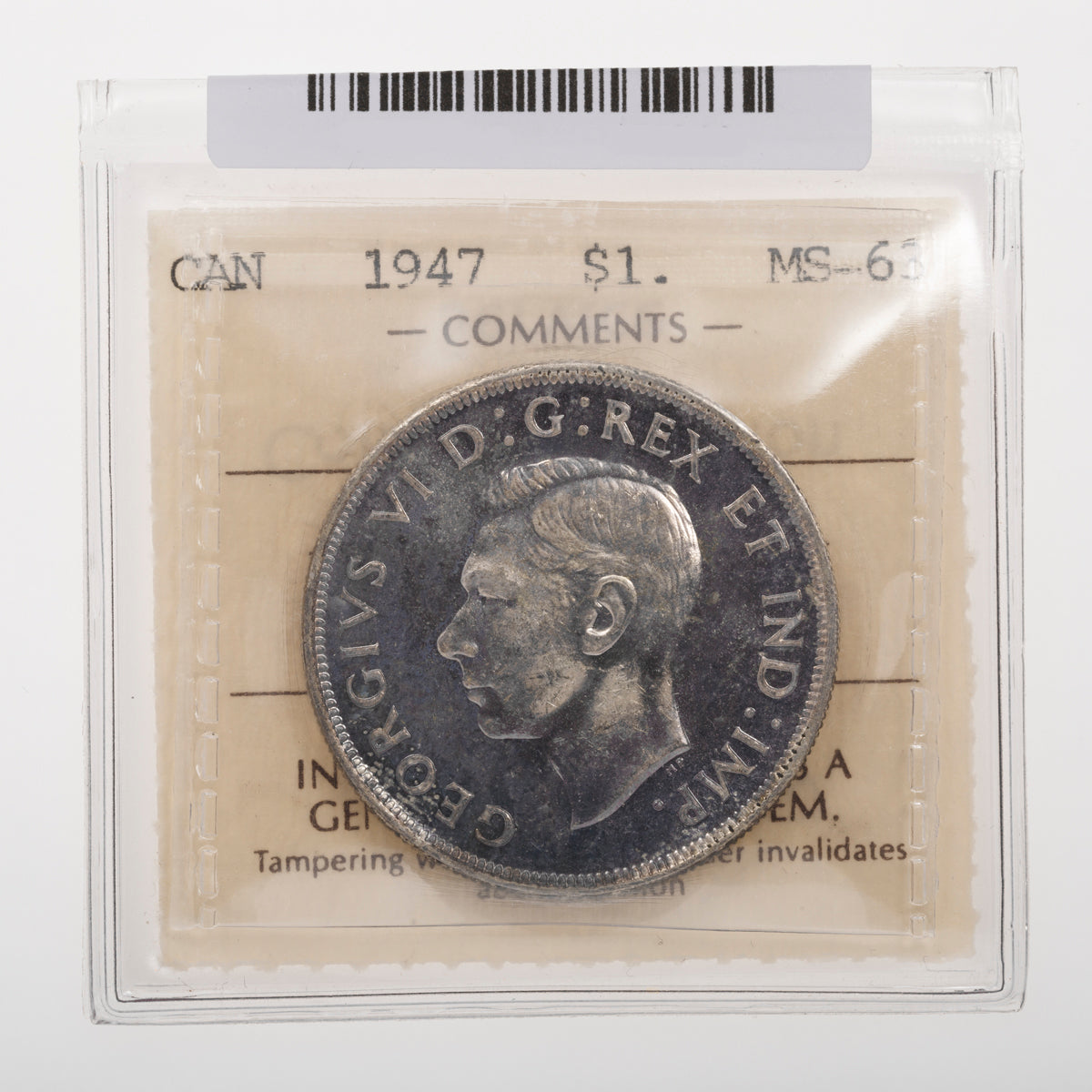 $1 1947 Blunt 7 ICCS MS-63