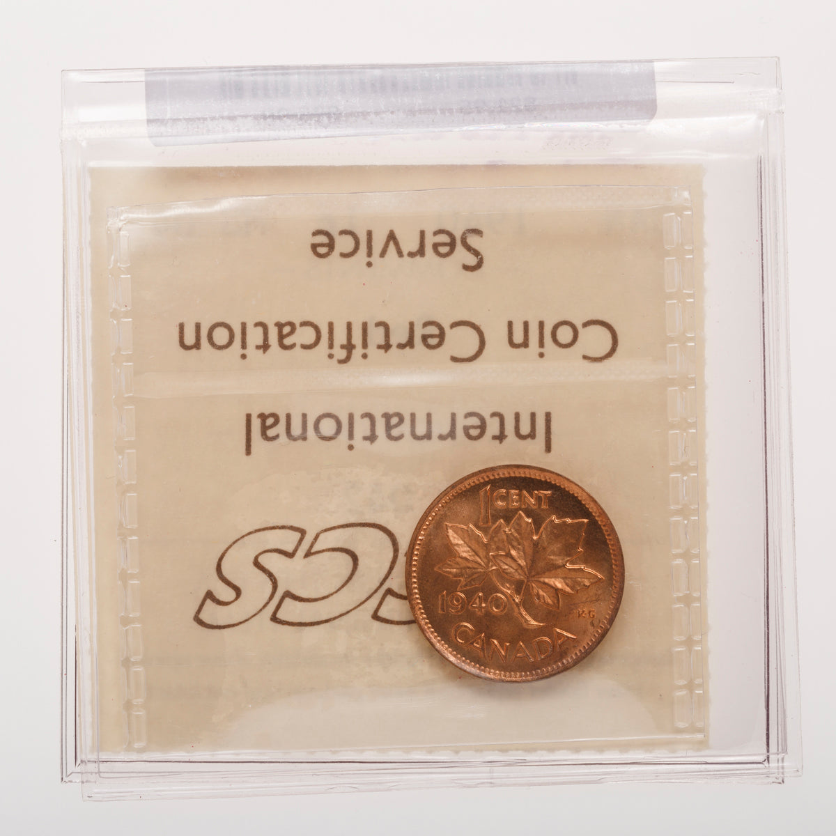 1 Cent 1940 Red ICCS MS-64