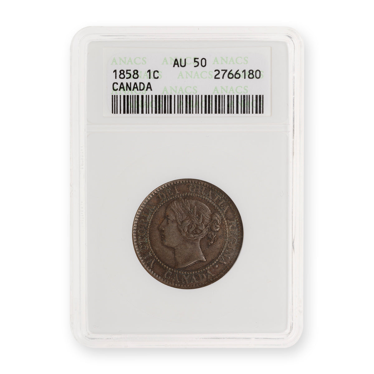 1 Cent 1858 ANACS AU-50