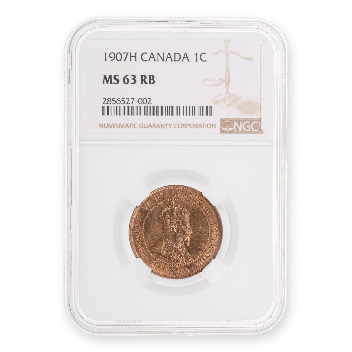 1 Cent 1907H RB NGC MS-63