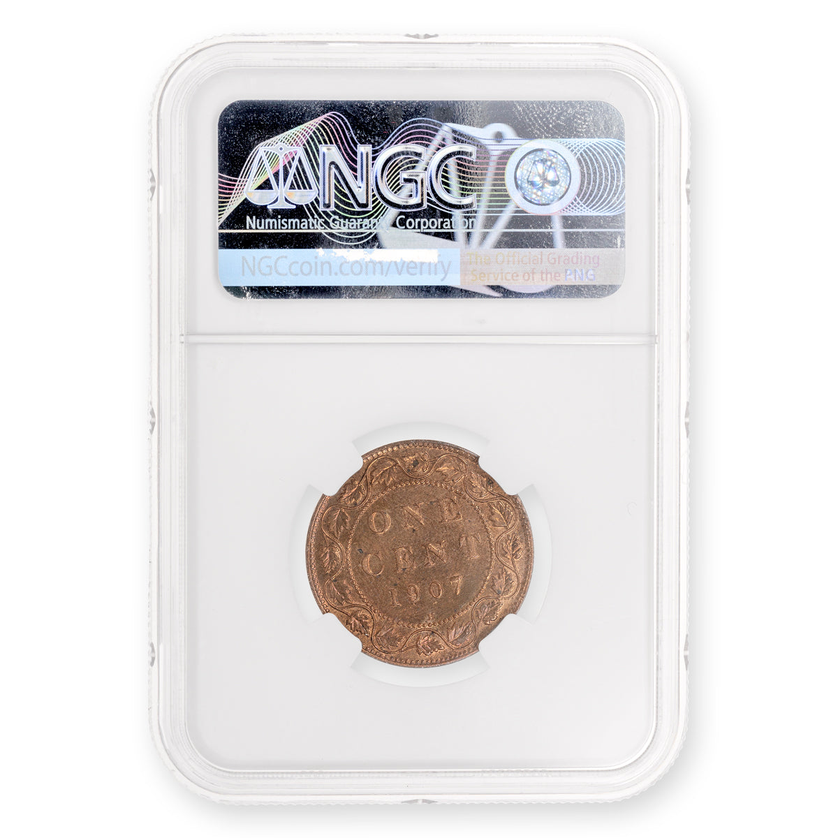 1 Cent 1907H RB NGC MS-63