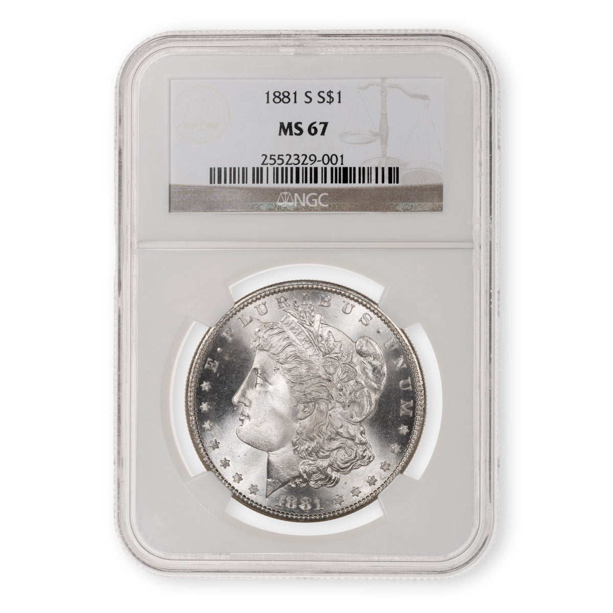 US $1 1881S Morgan Dollar NGC MS-67