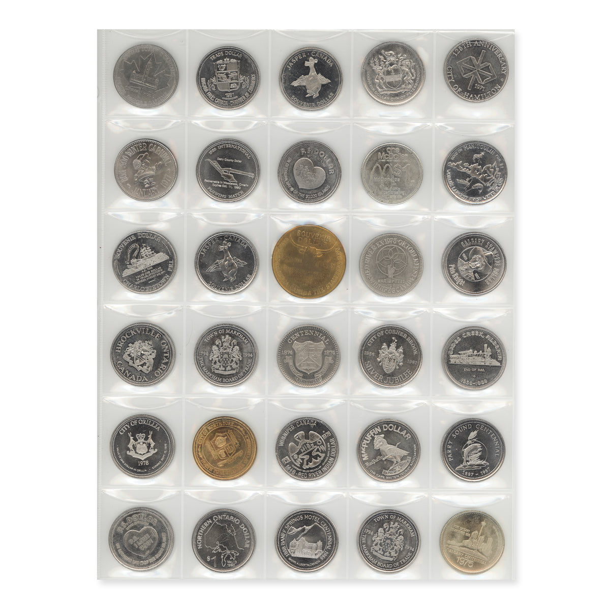 Selection of 30 Different Municipal Canadian Trade Dollars