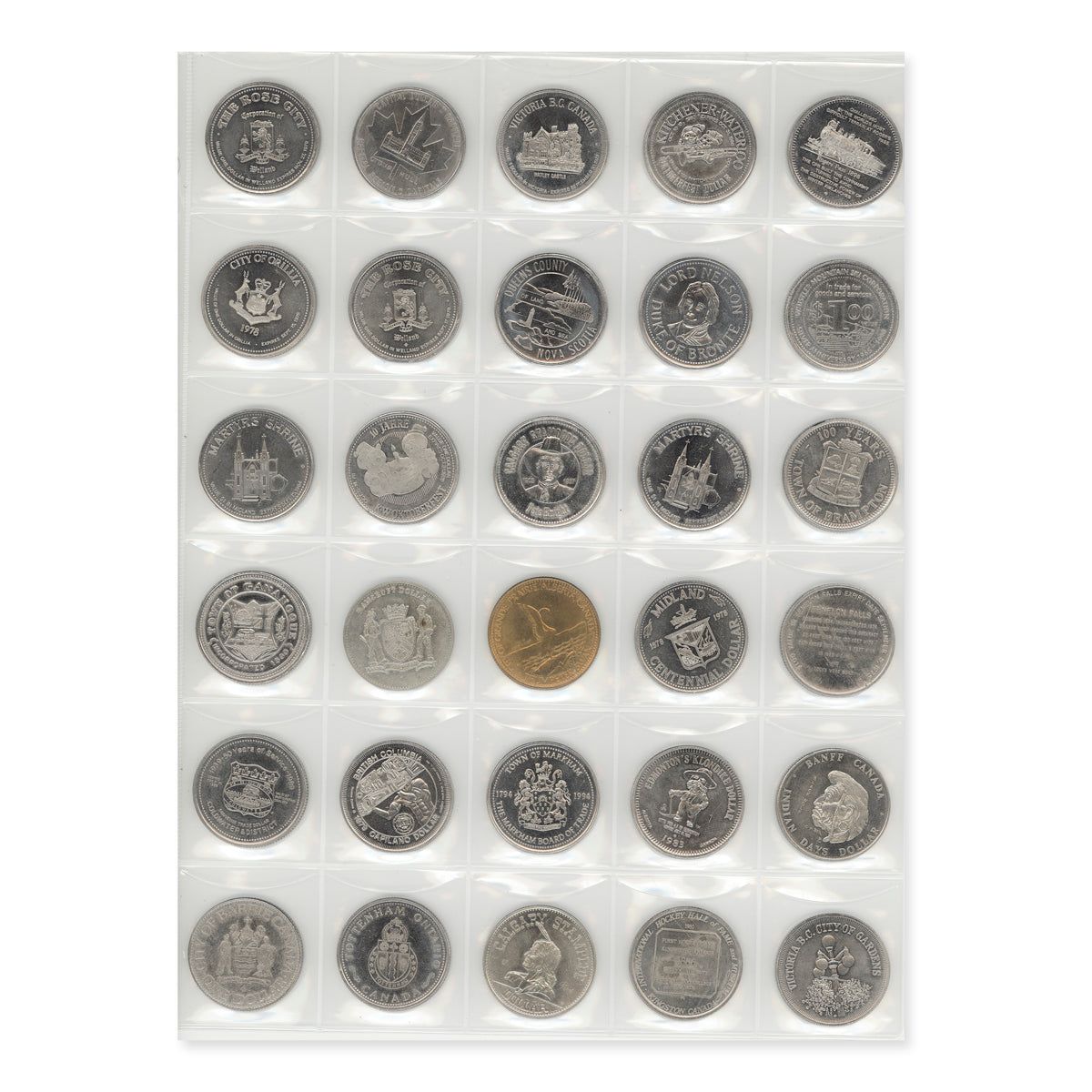 Selection of 30 Different Municipal Canadian Trade Dollars