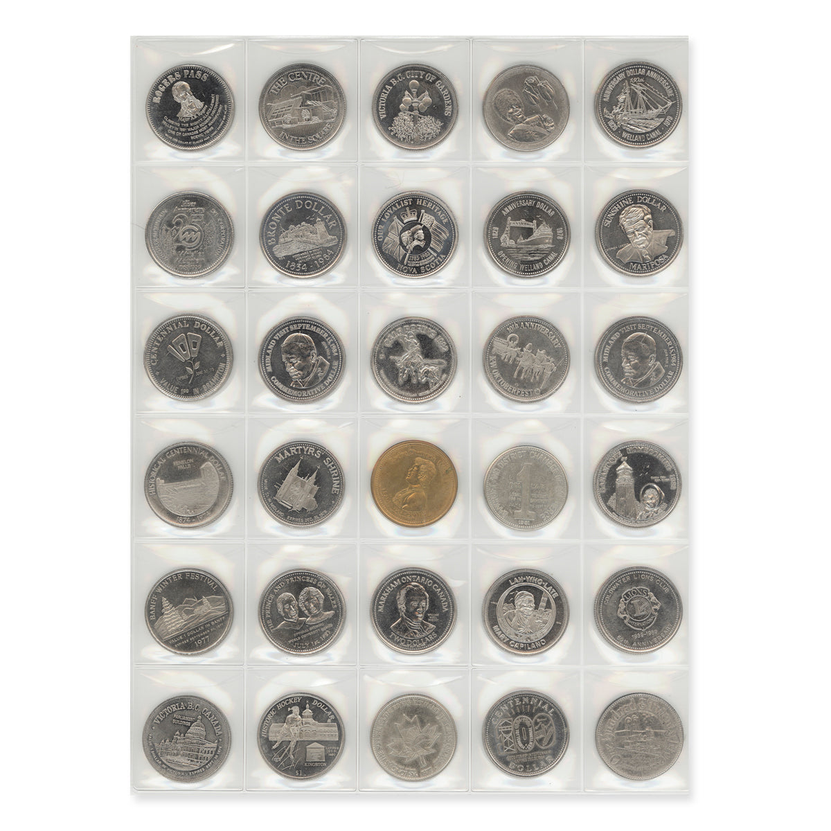 Selection of 30 Different Municipal Canadian Trade Dollars