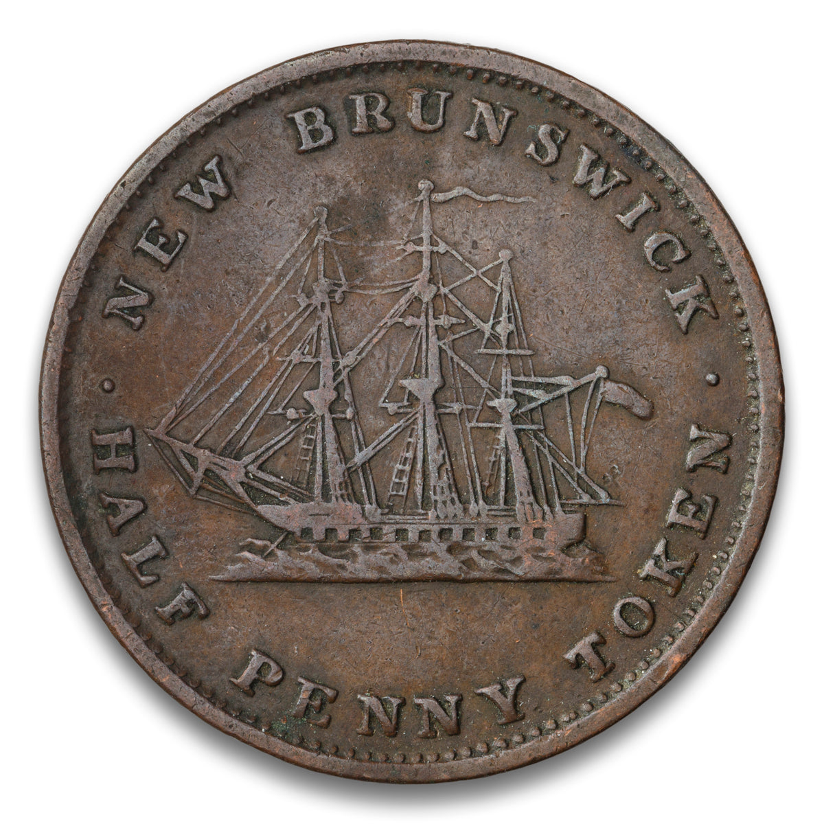 New Brunswick 3 Complete Groups Base 1/2 Penny Token 1843