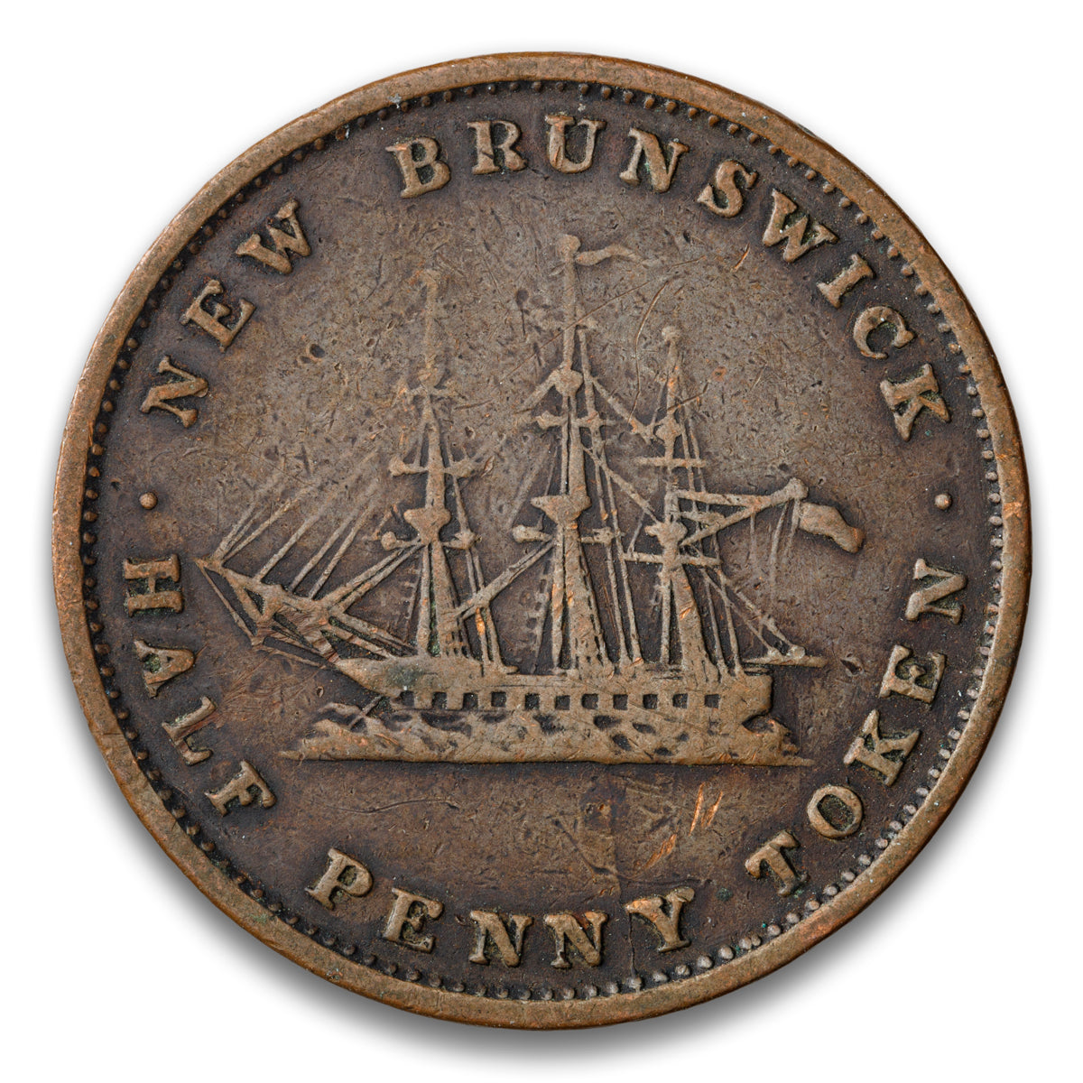 New Brunswick 2 Complete Groups Base 1/2 Penny Token 1843