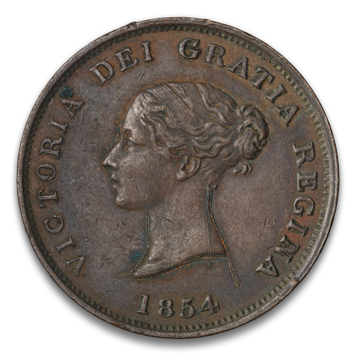 New Brunswick Incomplete Ensign Base 1 Penny Currency 1854