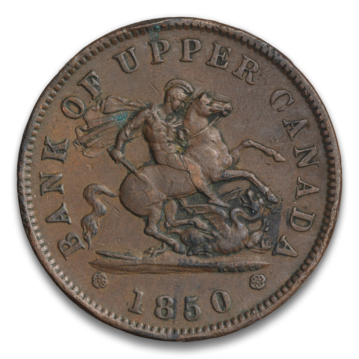 Bank of Upper Canada Base 1 Penny Token 1850