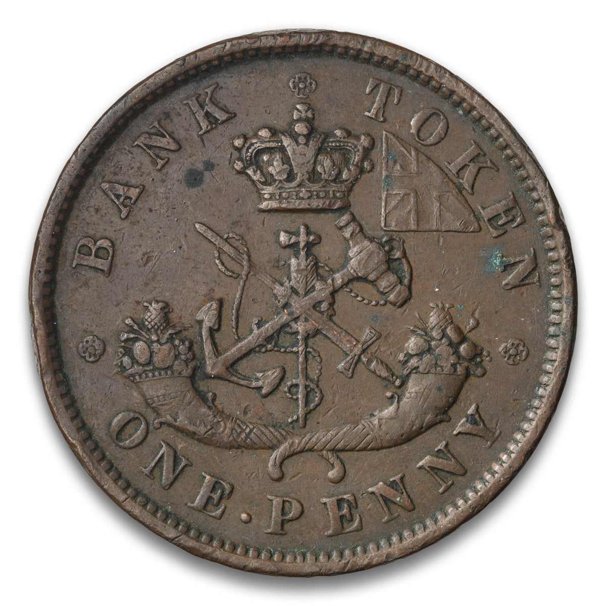 Bank of Upper Canada Base 1 Penny Token 1850
